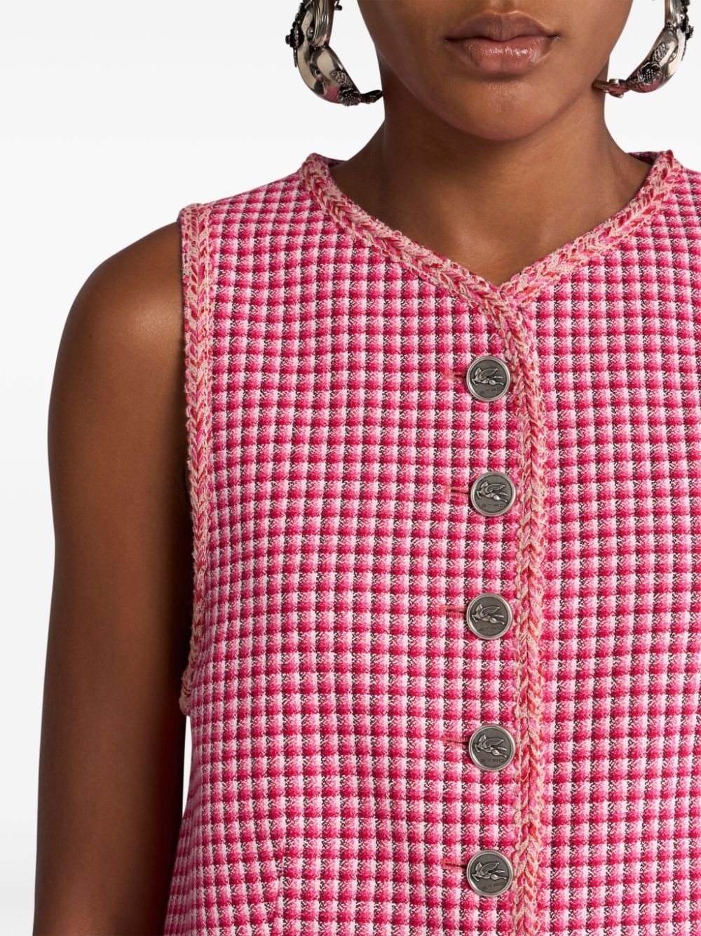 micro-check waistcoat - 5