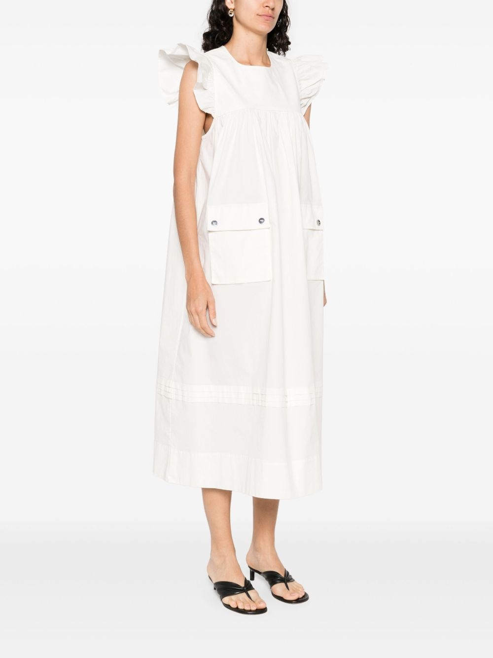 ruffle-detail midi dress - 3