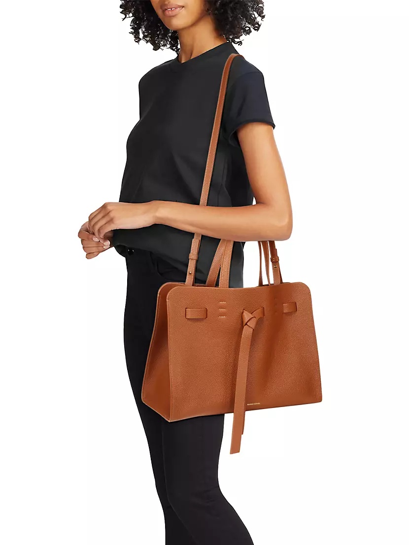 Leather Handbags Mansur Gavriel Sun Tote Folded Leather Handbag