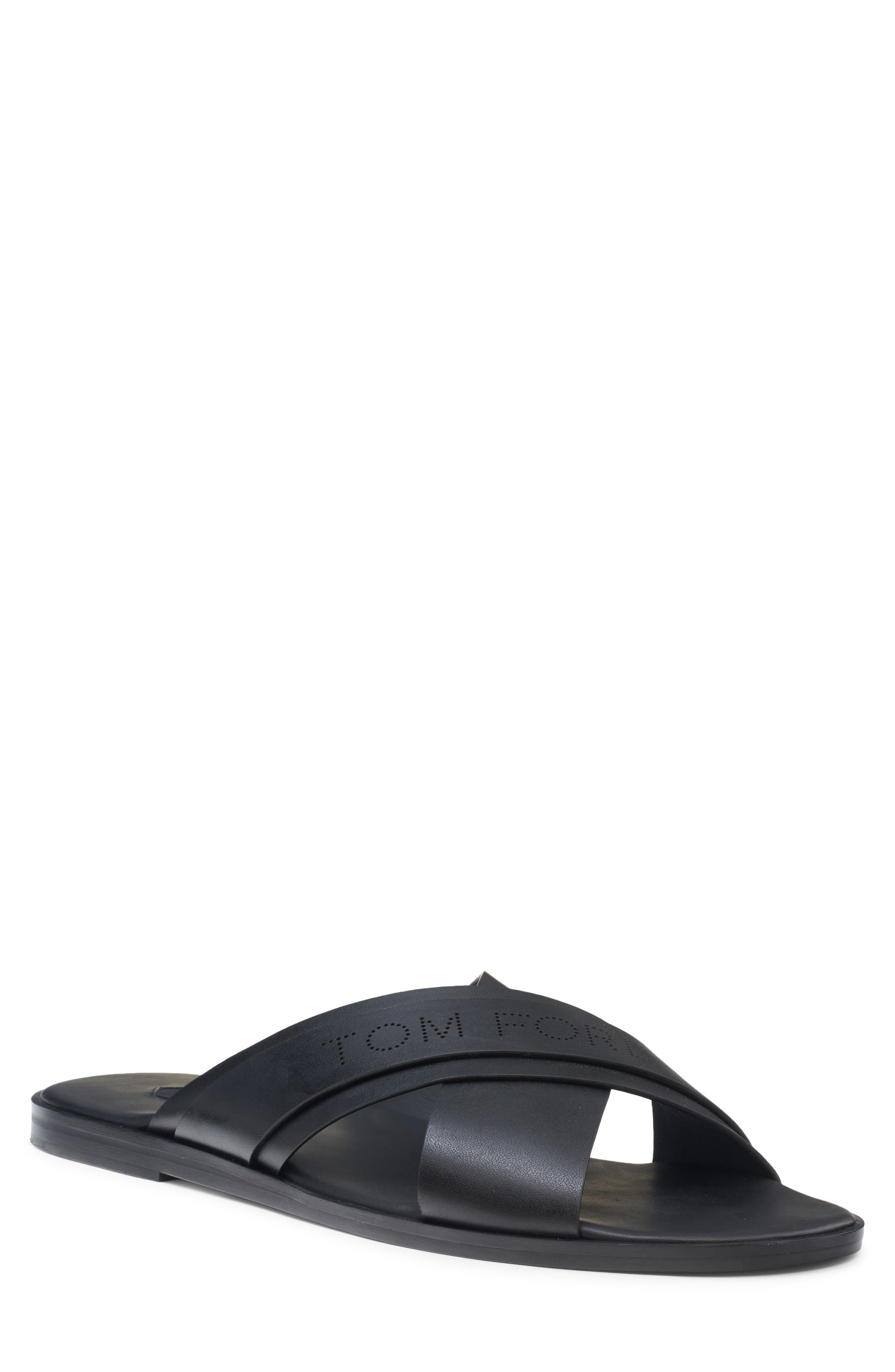TOM FORD Preston Leather Slide Sandal in Black at Nordstrom - 1