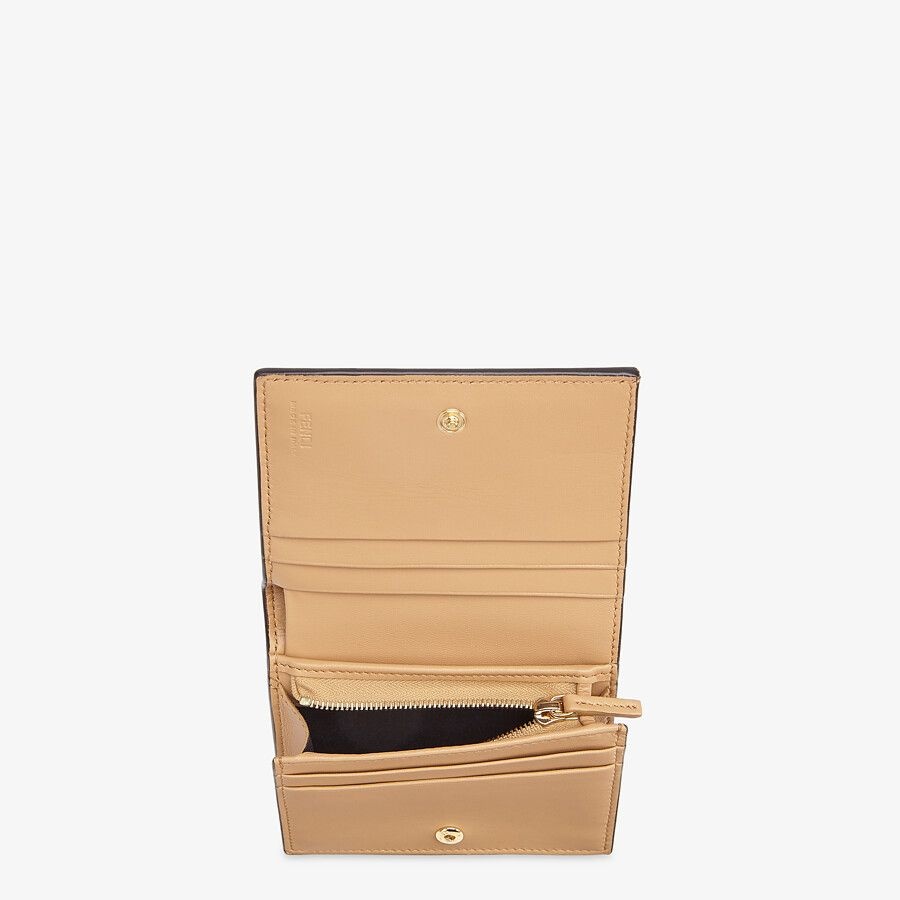 Beige nappa leather wallet - 3