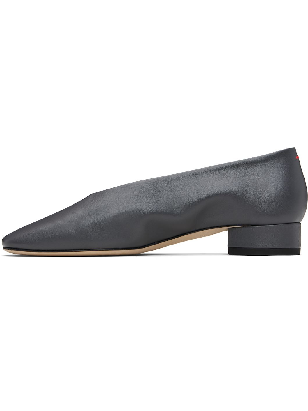 Gray Delia Low-Heeled Ballet Heels - 3