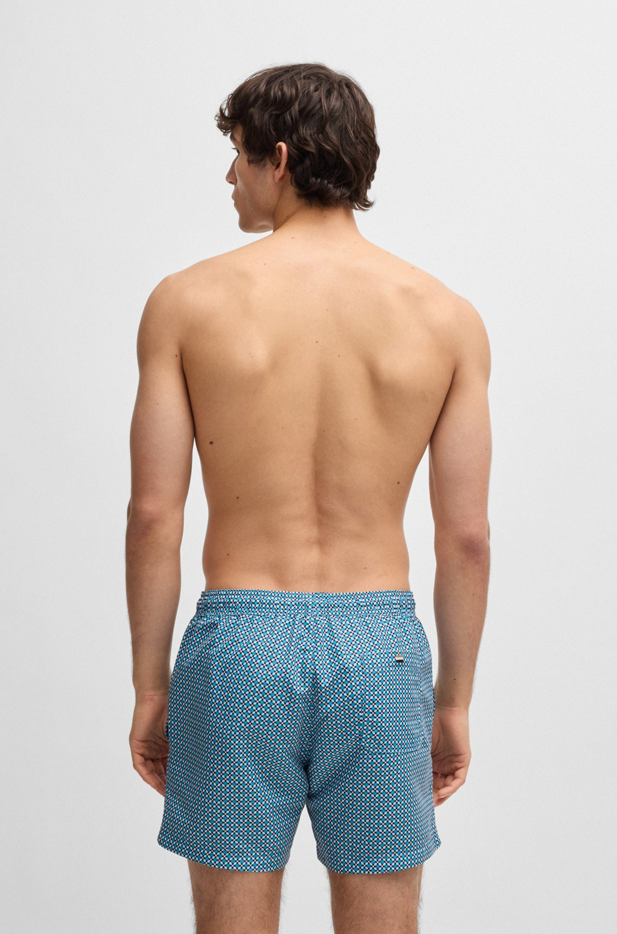 DRAWSTRING-WAIST SWIM SHORTS WITH ALL-OVER PRINT - 4