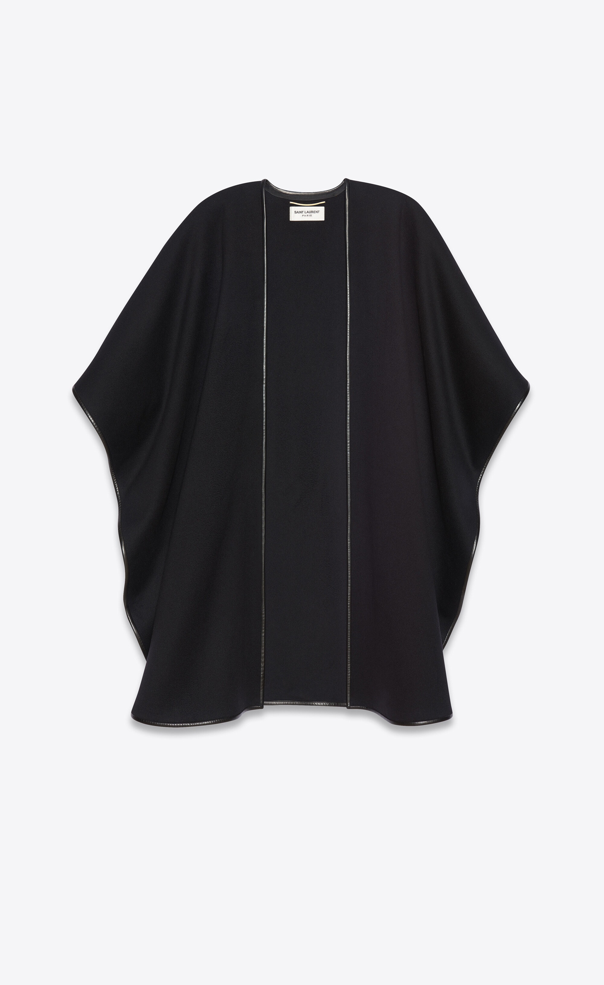 oversized cape in flannel wool cashmere - 3