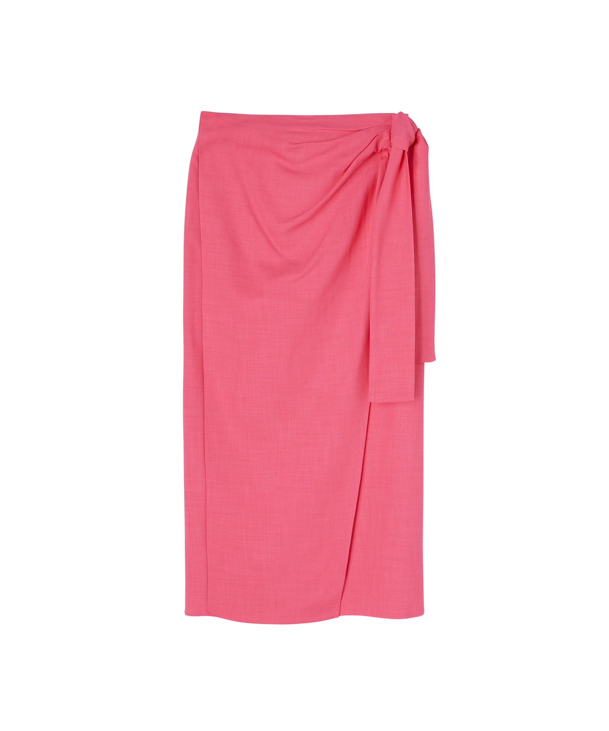 Coarse viscose midi skirt with wrap design - 2