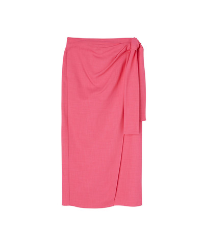 MSGM Coarse viscose midi skirt with wrap design outlook