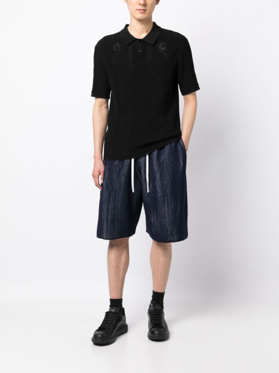 Fumito Ganryu ribbed drawstring-waist shorts outlook