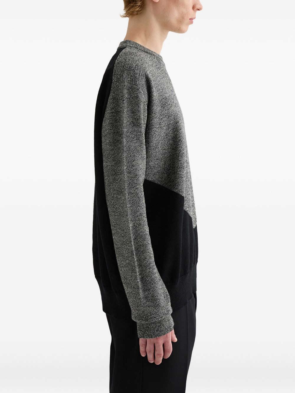 panelled wool sweater - 2
