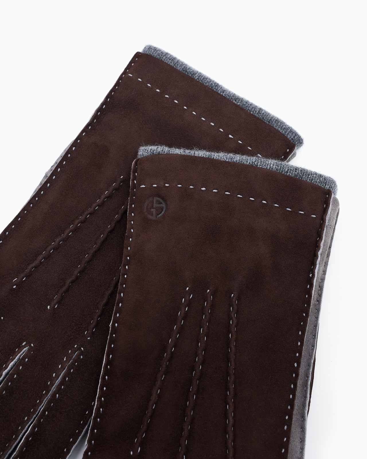 TWO-TONE LAMBSKIN SUEDE GLOVES - 2