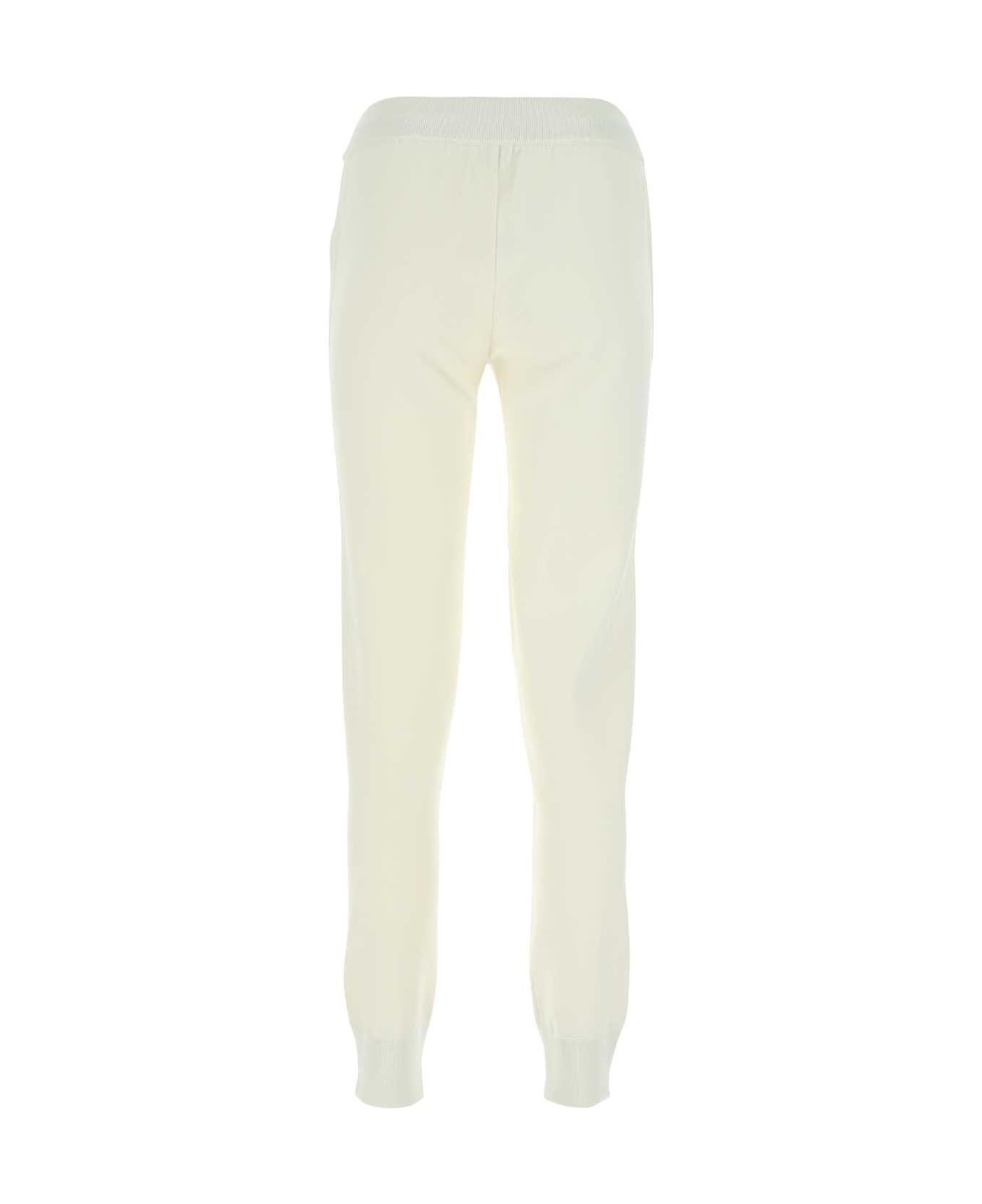 Ivory Stretch Wool Blend Joggers - 2