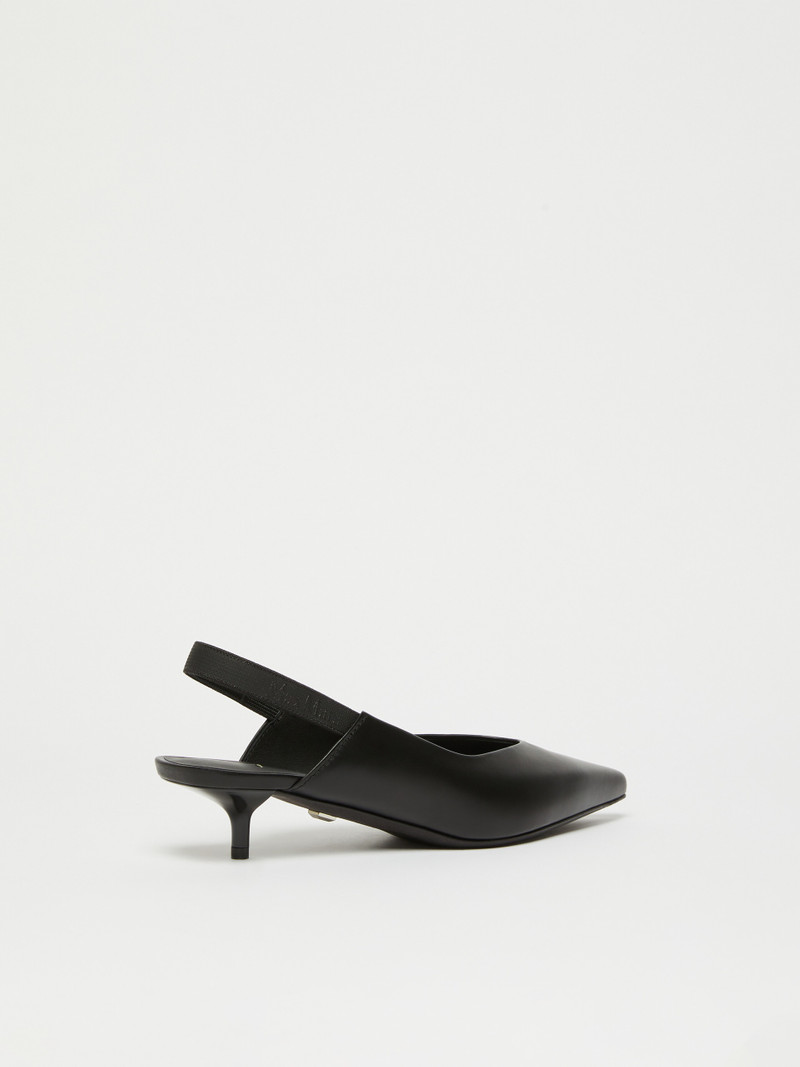 SLINGY Leather slingbacks with branded ribbon detail 3