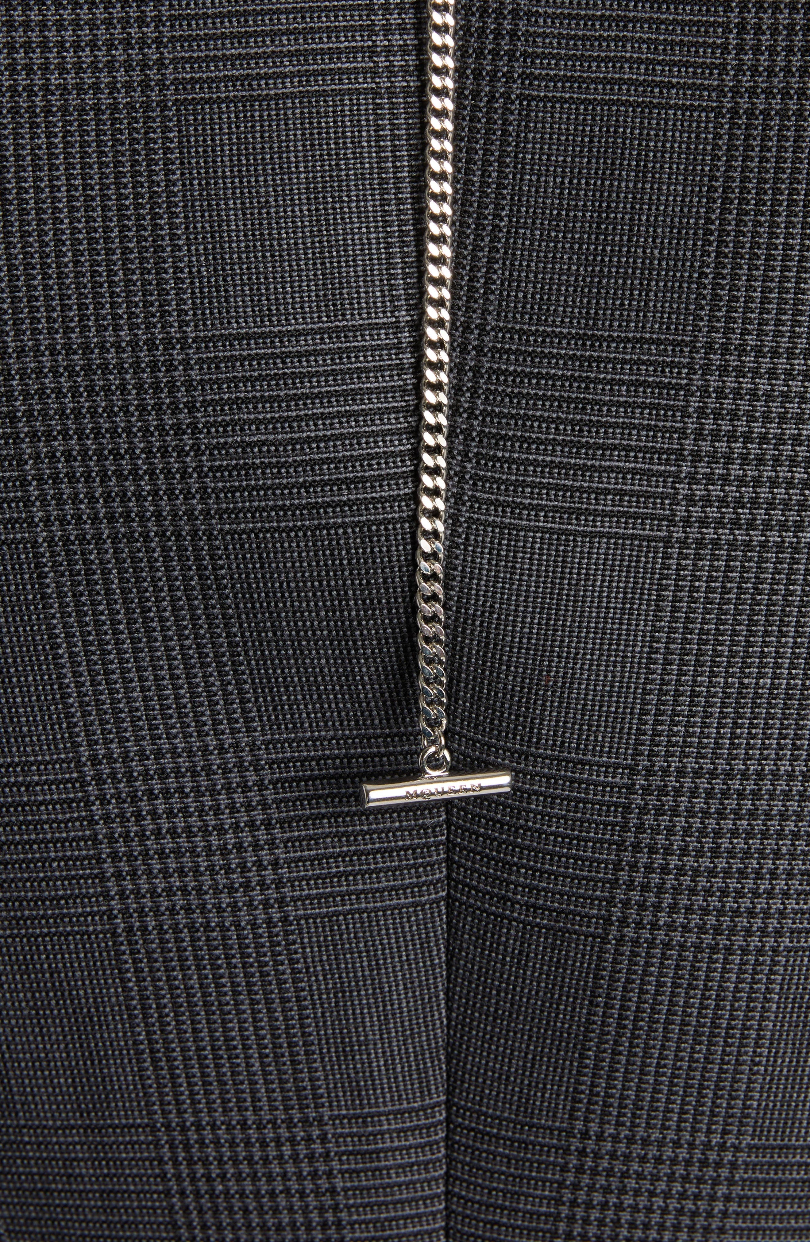 McQueen Glen Plaid Stacked Shoulder Wool & Mohair Blazer in Black - 6