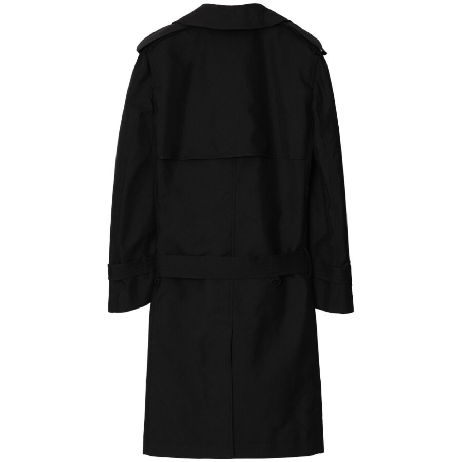 Burberry Silk Blend Double-Breasted Trench Coat - 6