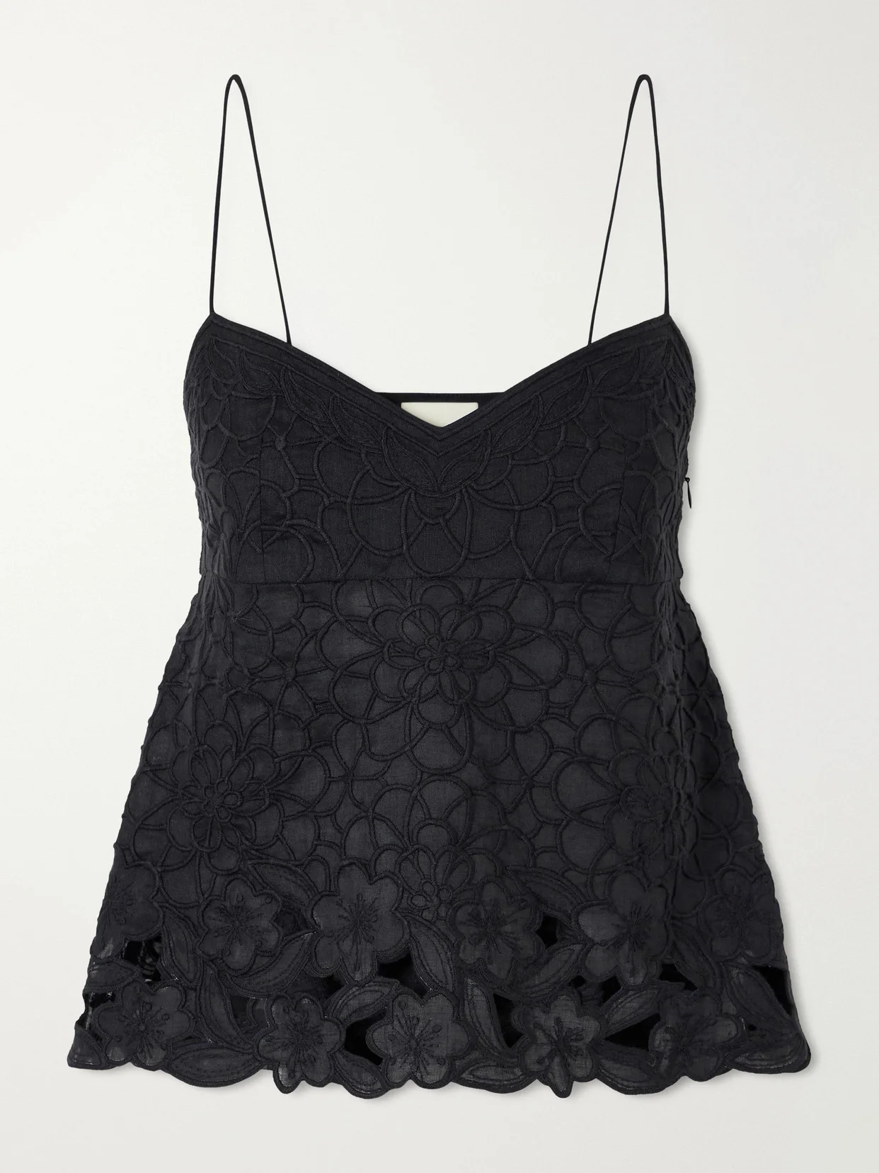 Romeka Floral-embroidered Ramie Tank - 1