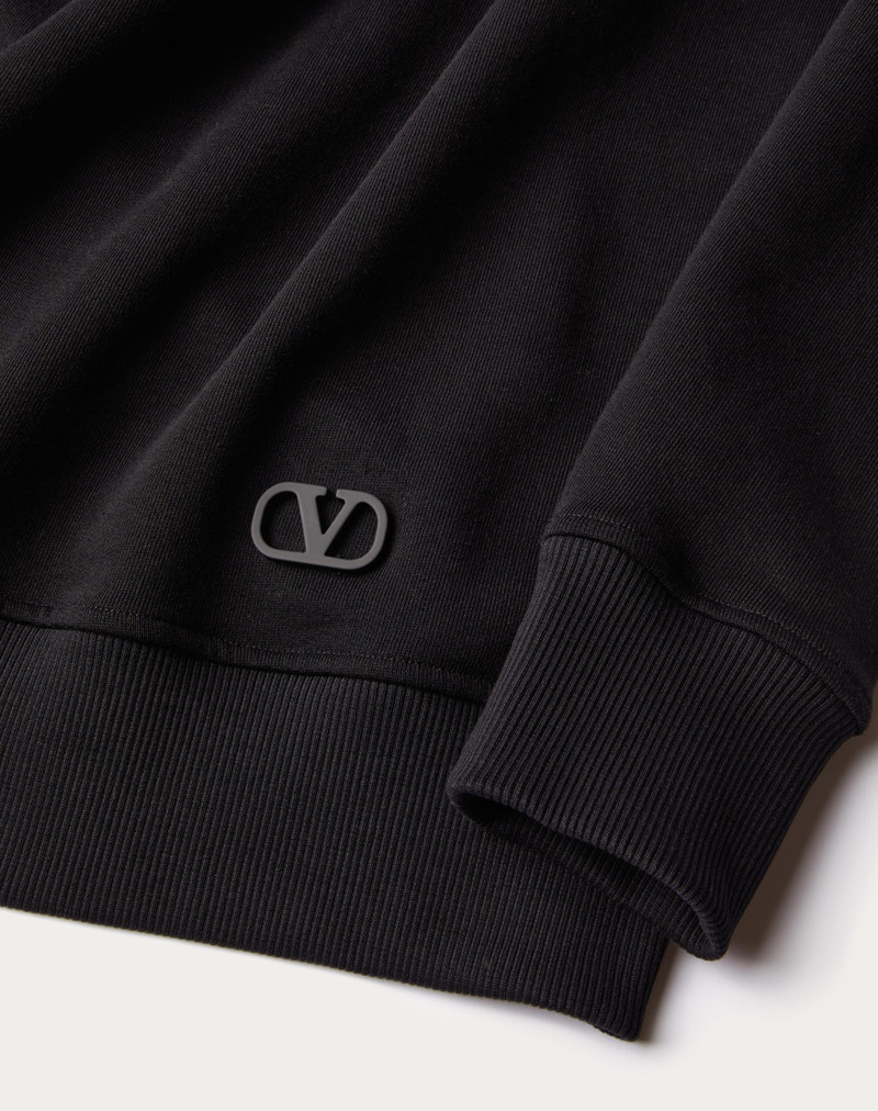 LONG SLEEVE COTTON POLO SHIRT WITH VLOGO SIGNATURE PATCH 3