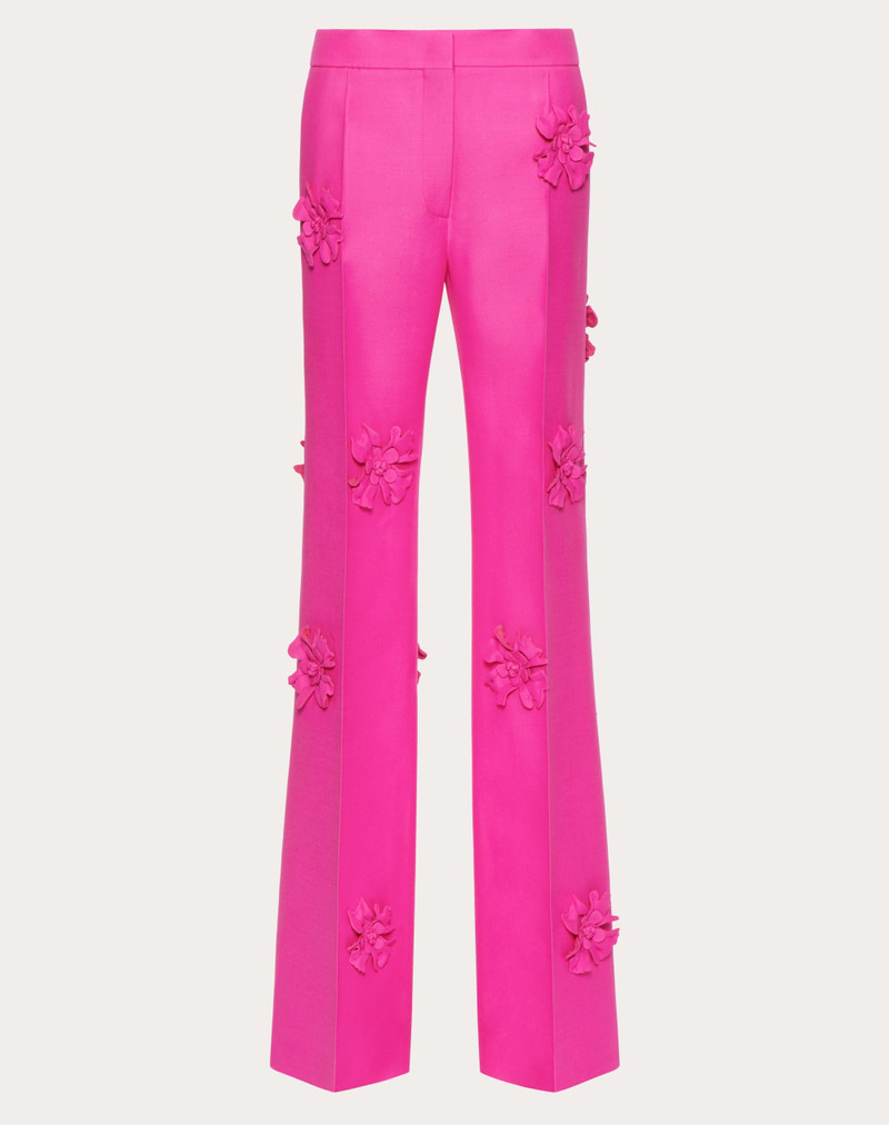 Valentino CREPE COUTURE TROUSERS WITH FLORAL EMBROIDERY outlook