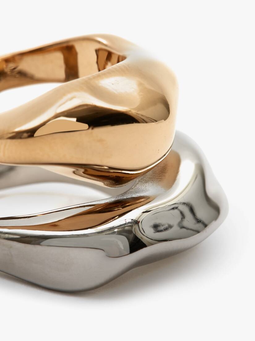 Sculpted Cut Out Ring in Antique Gold - 4