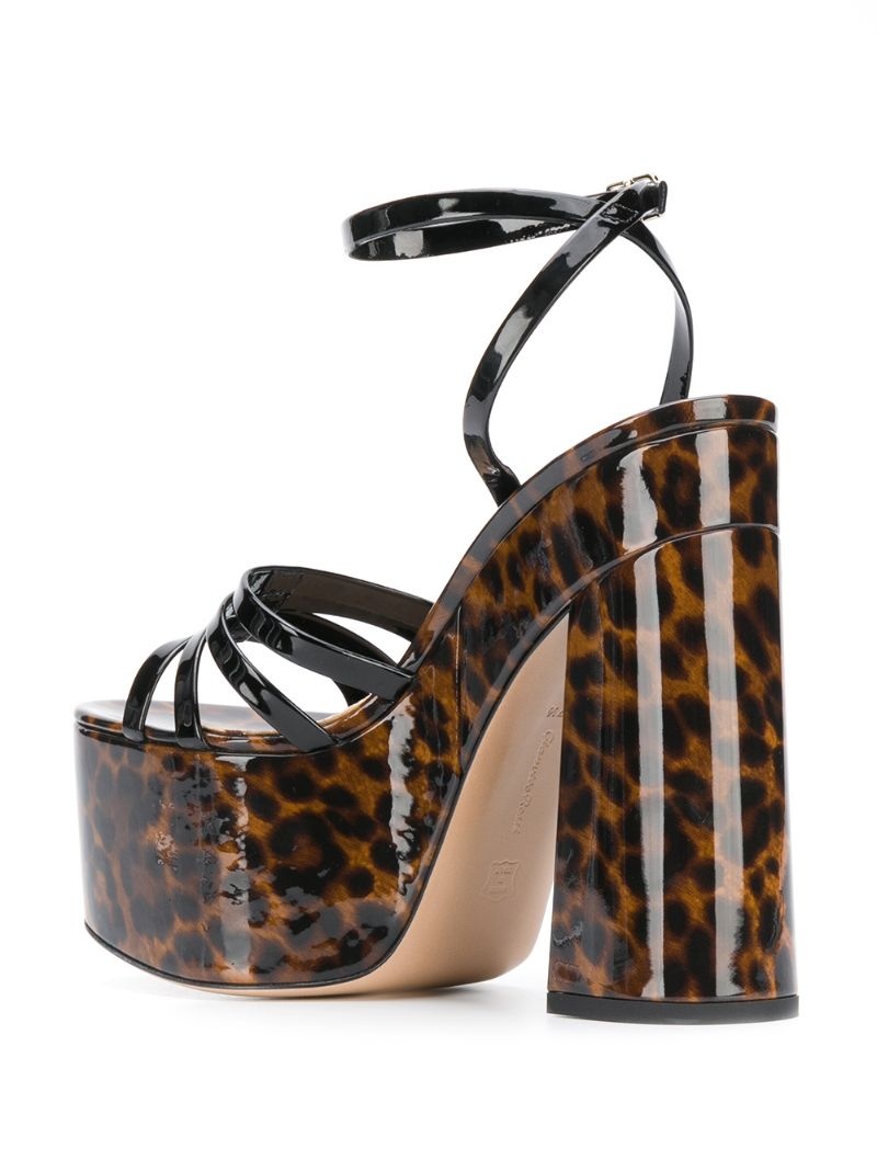 leopard varnished sandals - 3