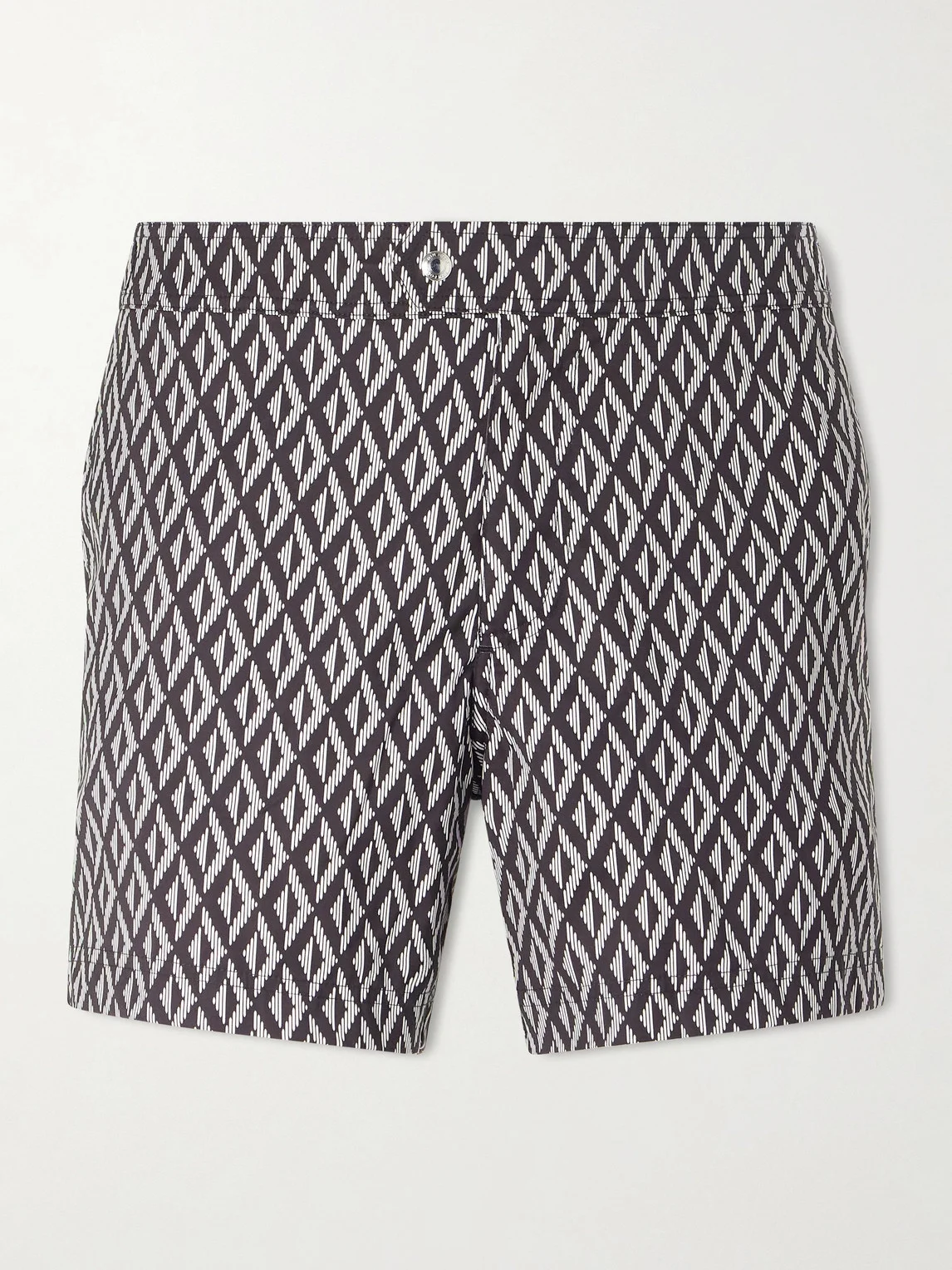 Straight-Leg Short-Length Printed Swim Shorts - 1