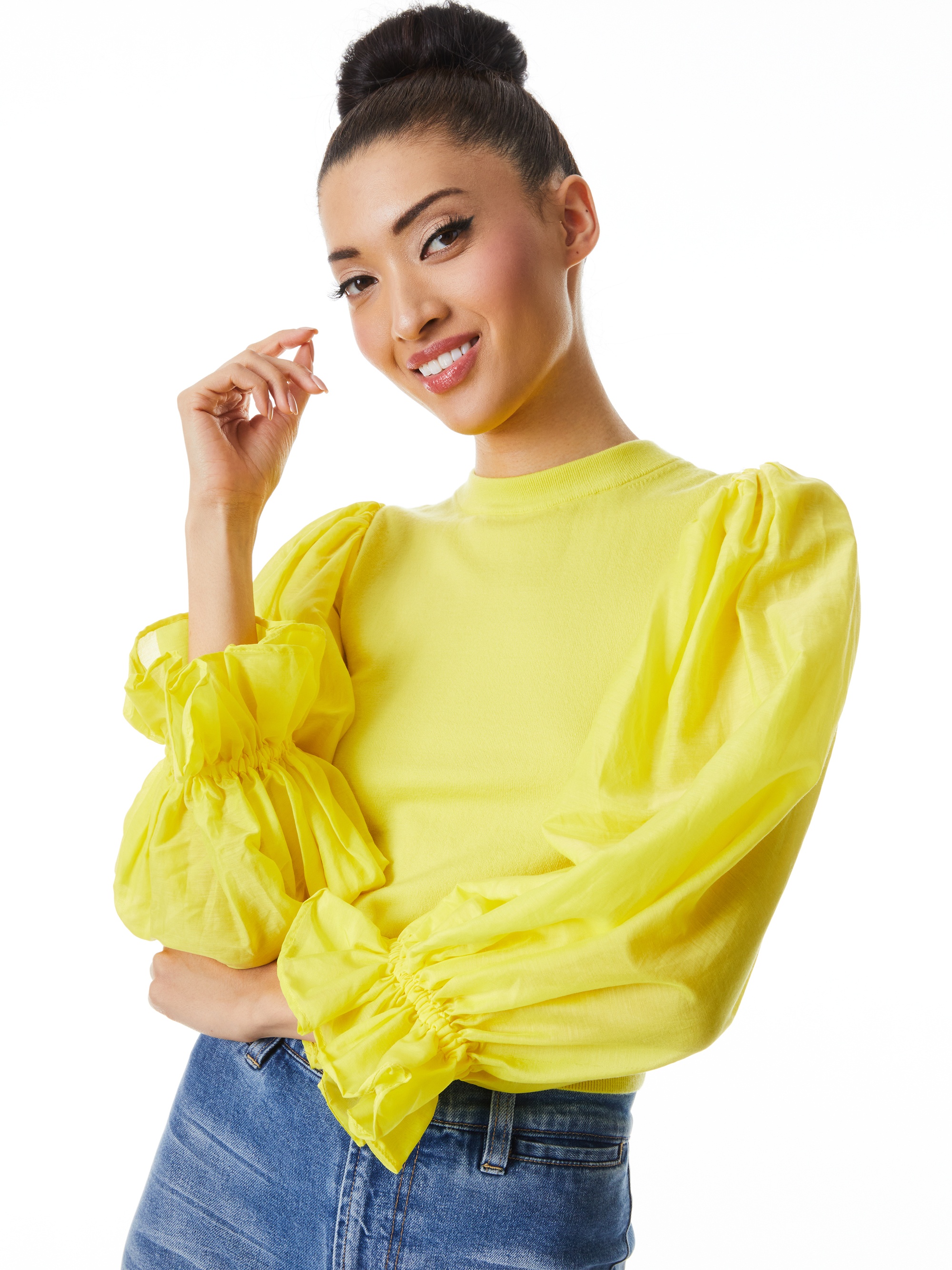 KIRIE COMBINATION SLEEVE SWEATER - 1