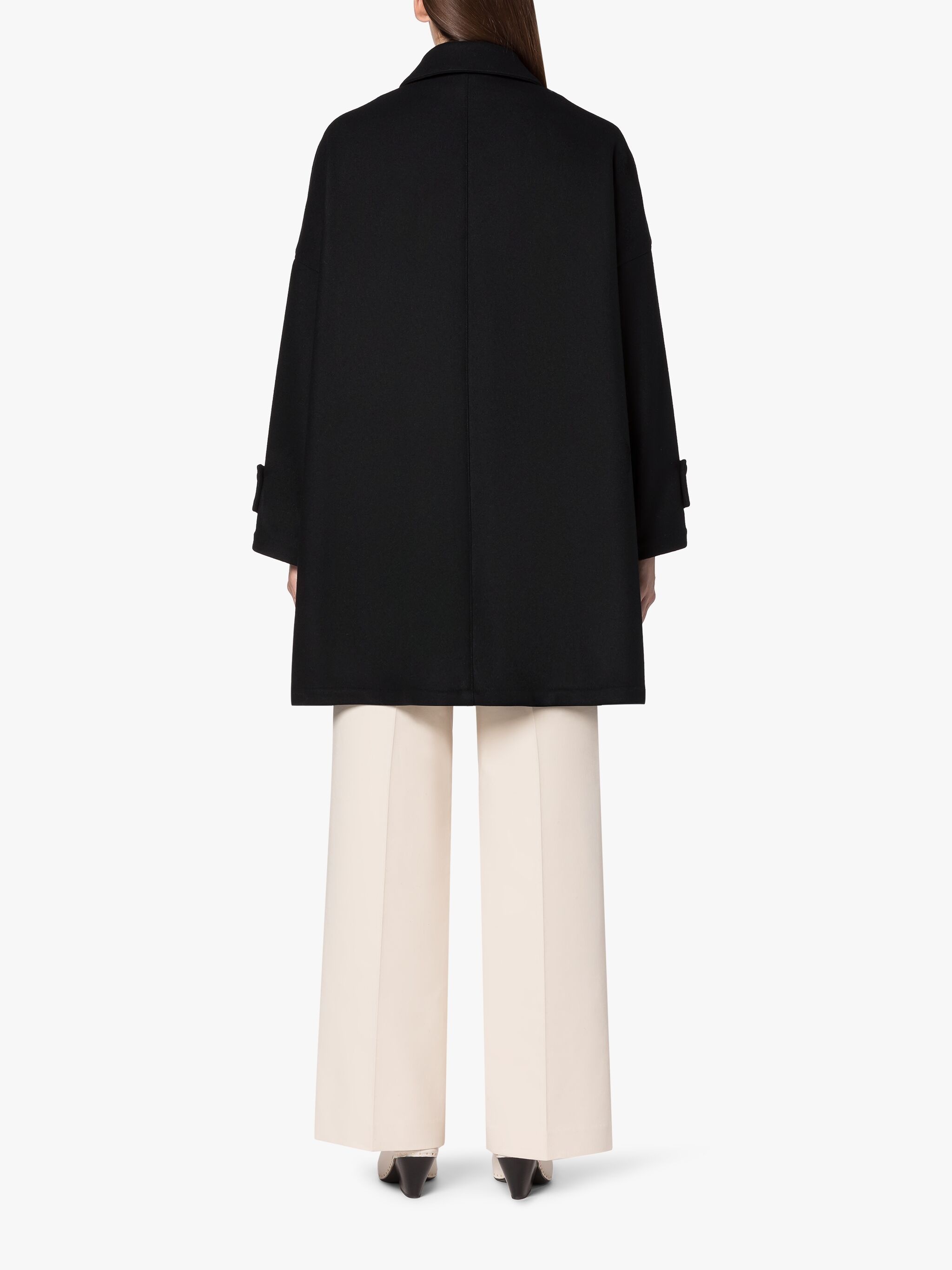 HUMBIE BLACK WOOL OVERCOAT - 4