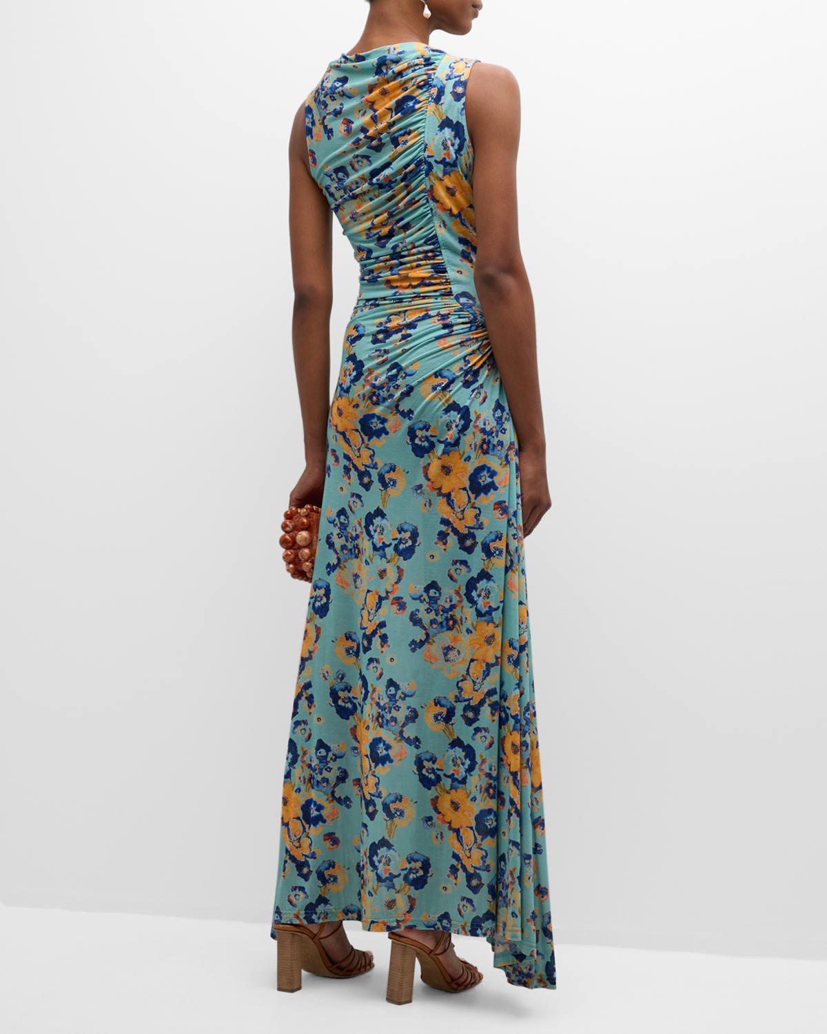 Irina Sleeveless Floral Linen Maxi Dress - 6