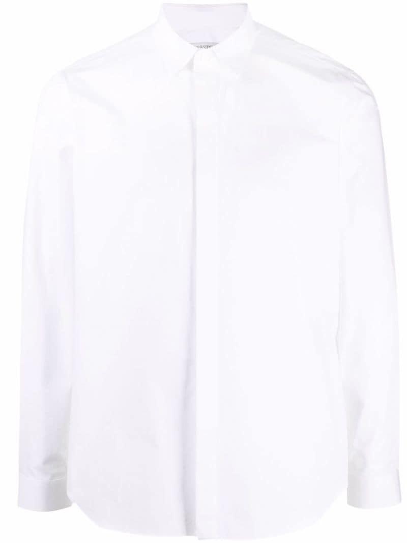 concealed-fastening long-sleeved shirt - 1