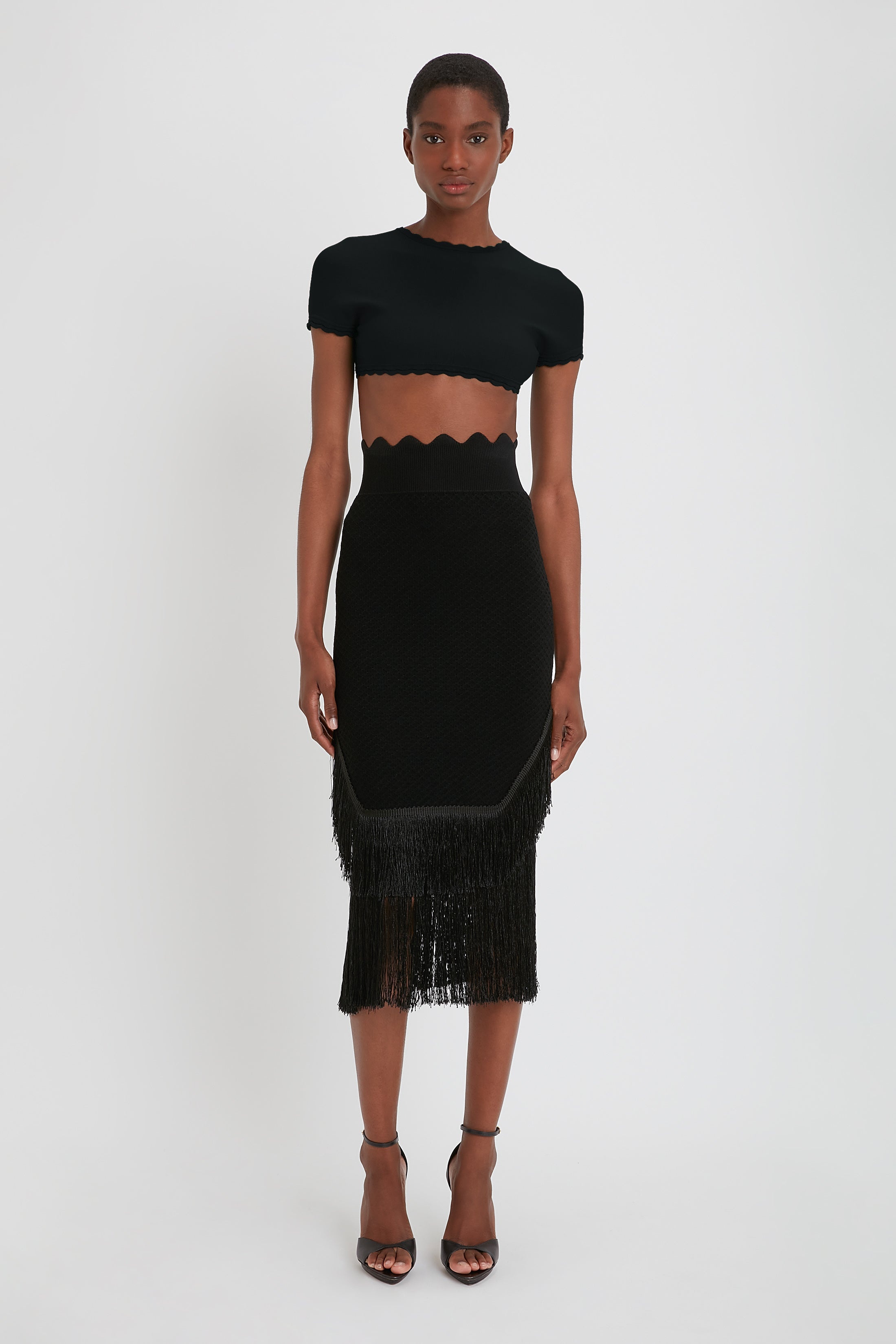 Crochet Patchwork Skirt In Black - 3