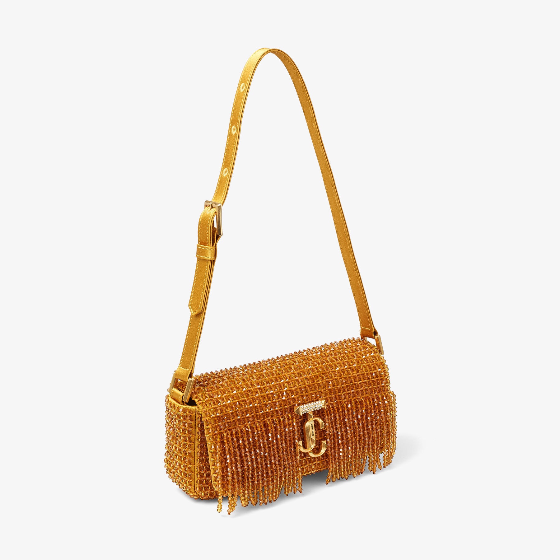 Varenne Mini Shoulder
Sunflower Satin Mini Shoulder Bag with Crystal Fringe - 3