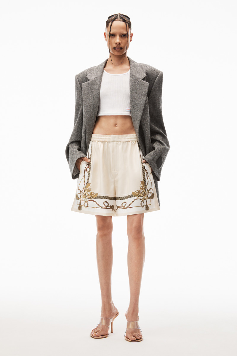 Alexander Wang Baroque boxer shorts in silk twill outlook