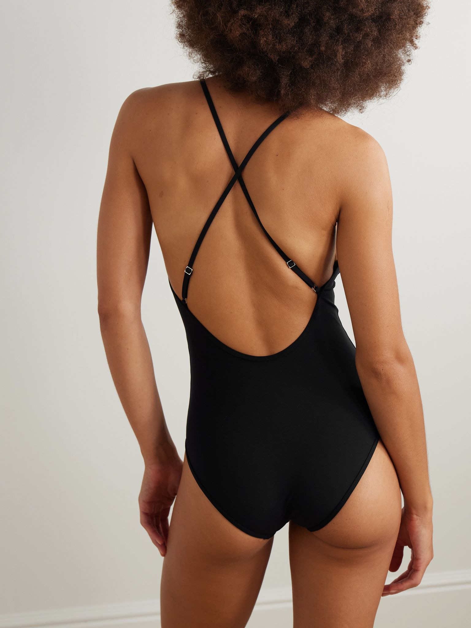 Gathered open-back swimsuit Black - 4