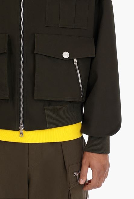 Khaki cotton bomber jacket - 6