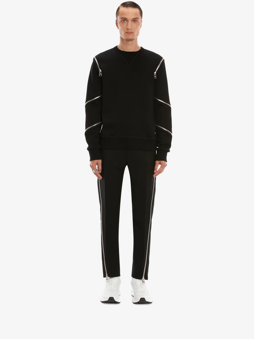 Men's Spiral Zip Sweatshirt in Black - 2