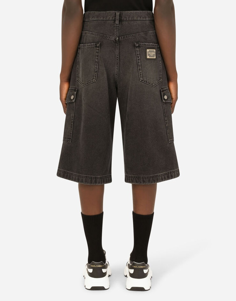 Dolce & Gabbana Washed black cargo shorts outlook