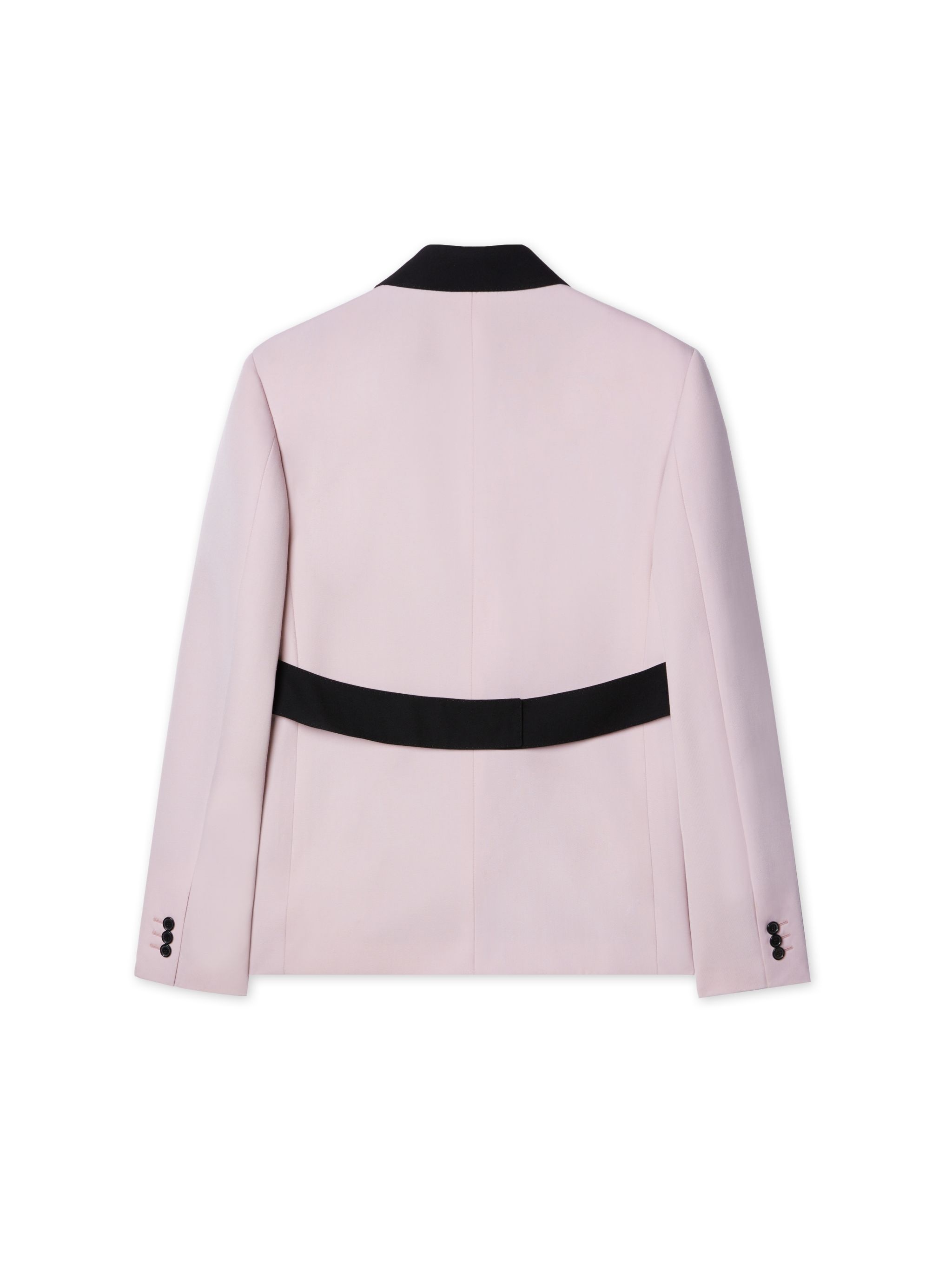 Pink/black Collar Wool Relaxed Blazer - 2
