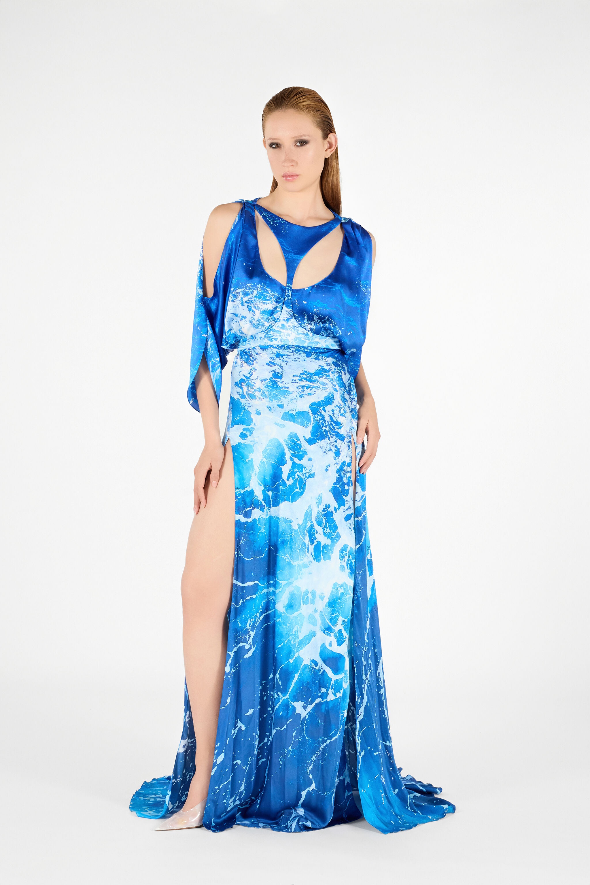 Stretto di Messina Print Long Dress - 2
