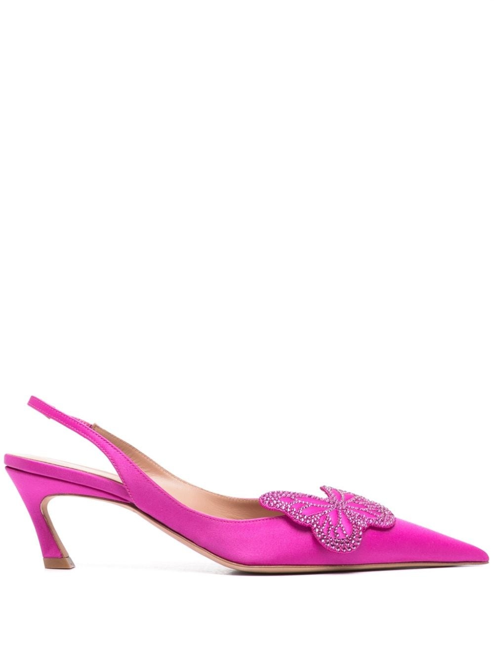 65mm butterfly-appliquÃ© leather pumps - 1