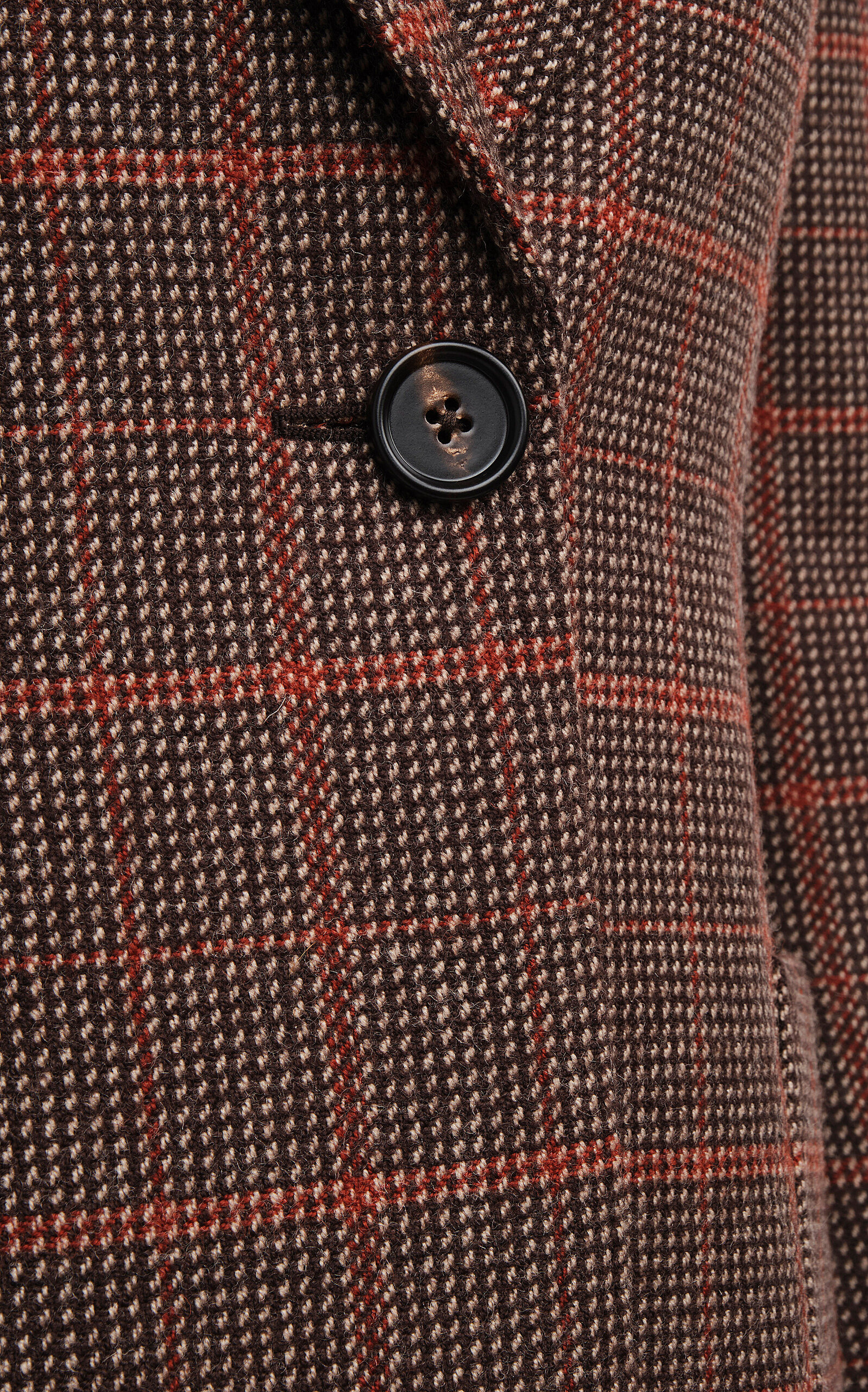 Long Checked-Wool Blazer brown - 5