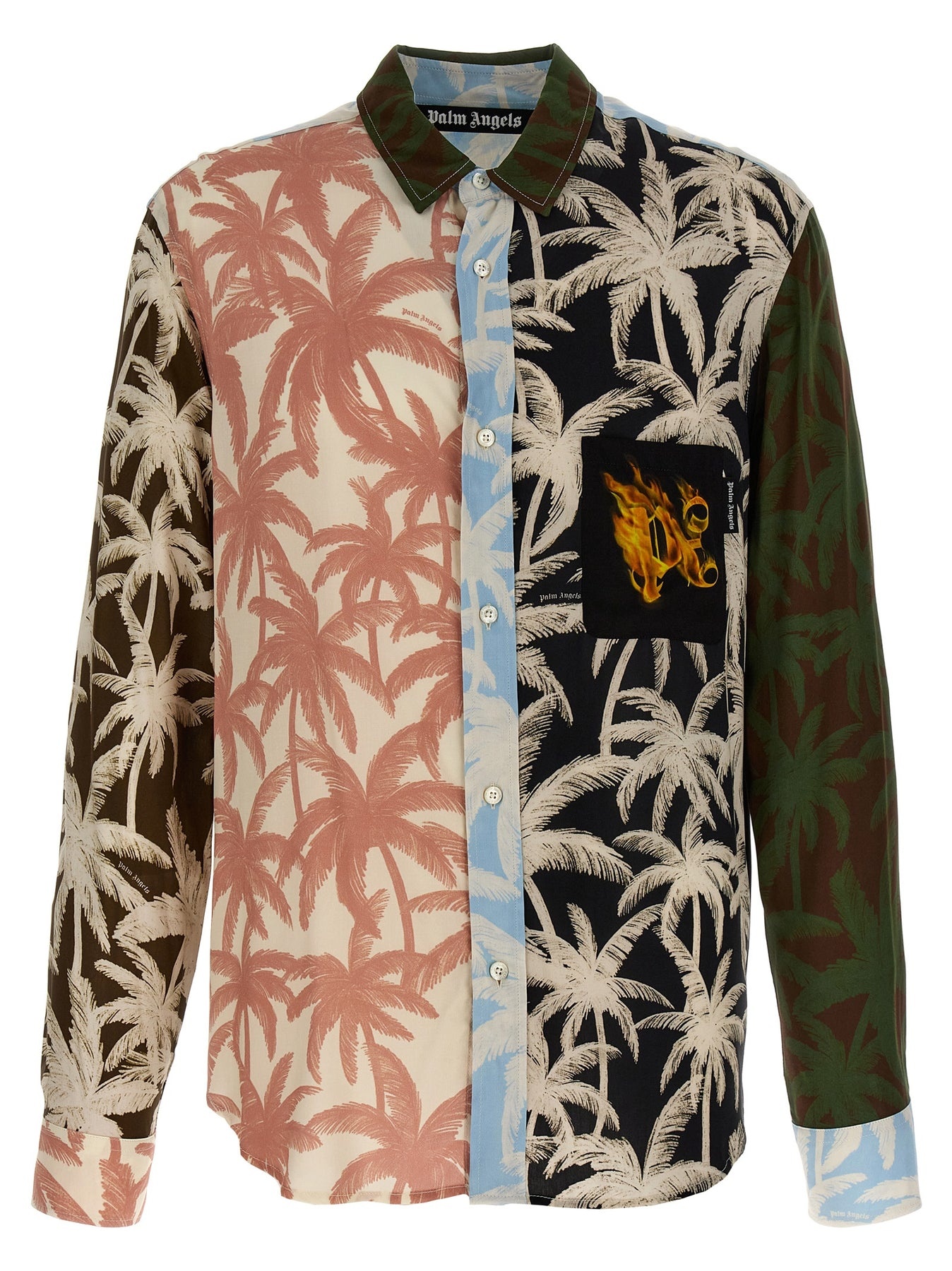 Patchwork Palms Shirt, Blouse Multicolor - 1