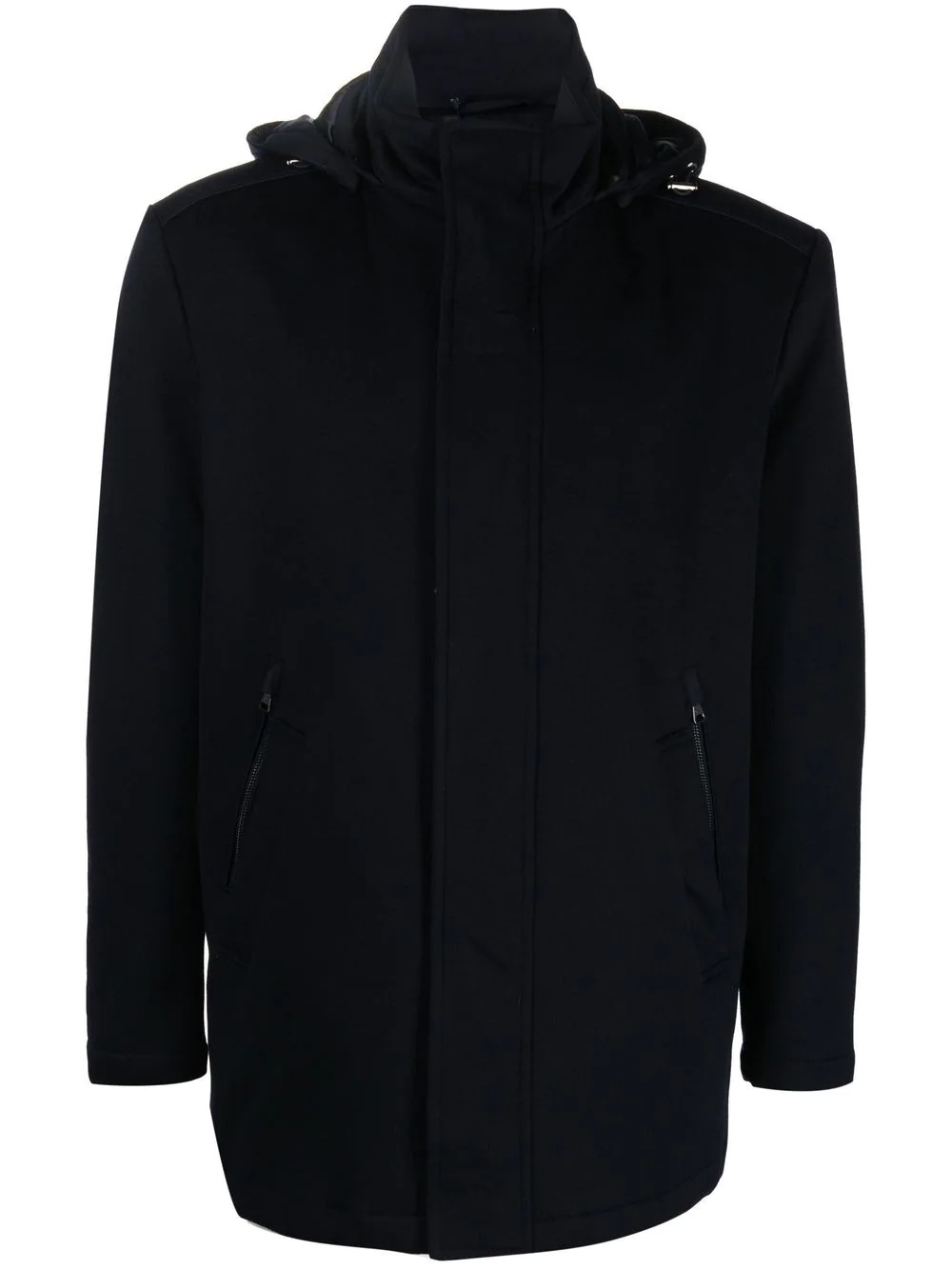 hooded cashmere coat - 1