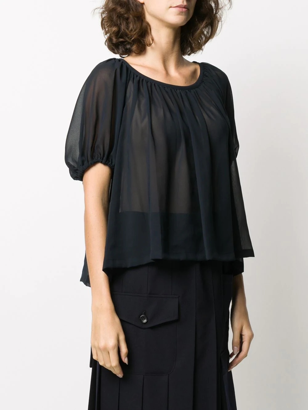 ruffled sheer blouse - 3