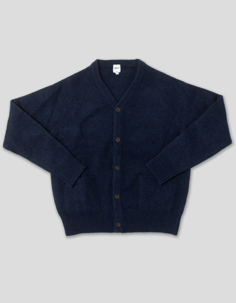SOLID NAVY CARDIGAN SWEATER - TRIM FIT 1