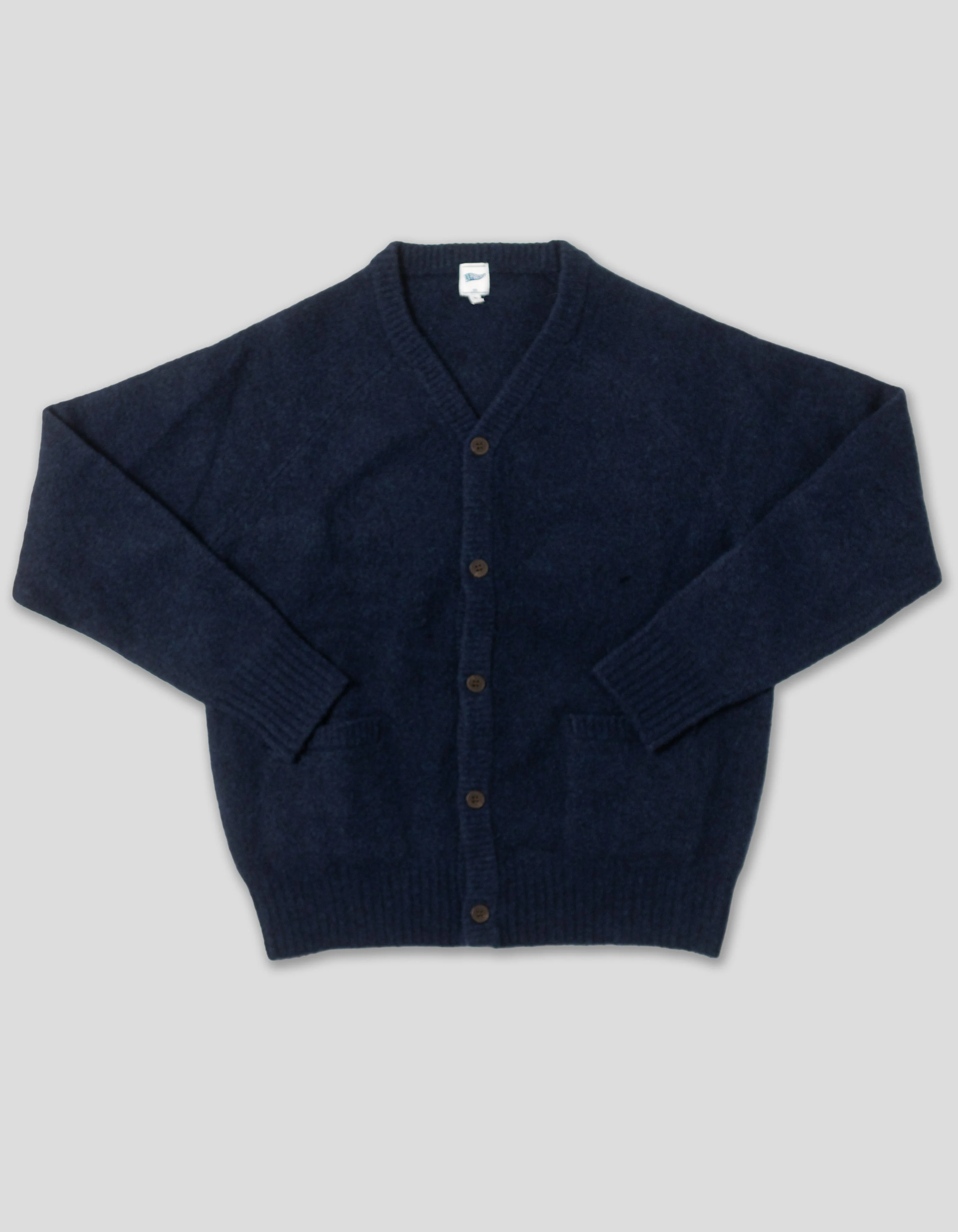 SOLID NAVY CARDIGAN SWEATER - TRIM FIT - 1