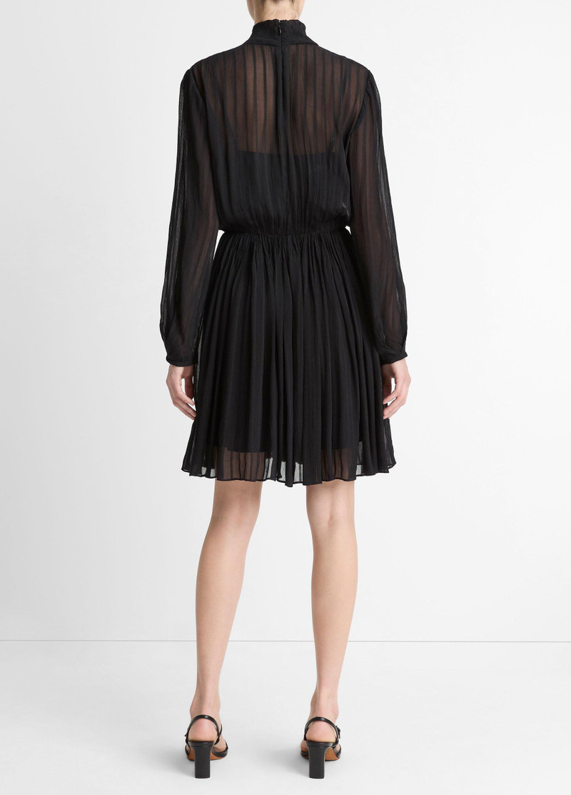 Vince Crinkle Stripe Mock-Neck Dress outlook