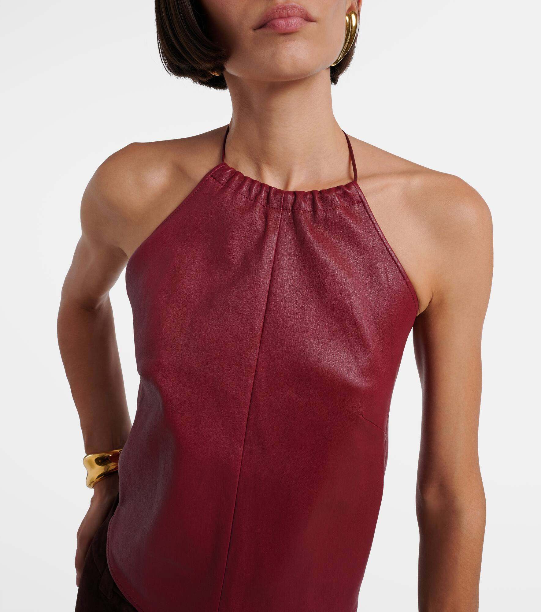 Rosie open-back leather top - 4