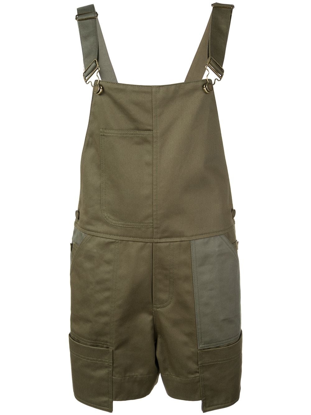 buckled strap dungaree shorts - 1