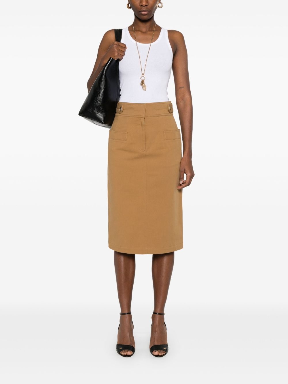 twill midi skirt - 2