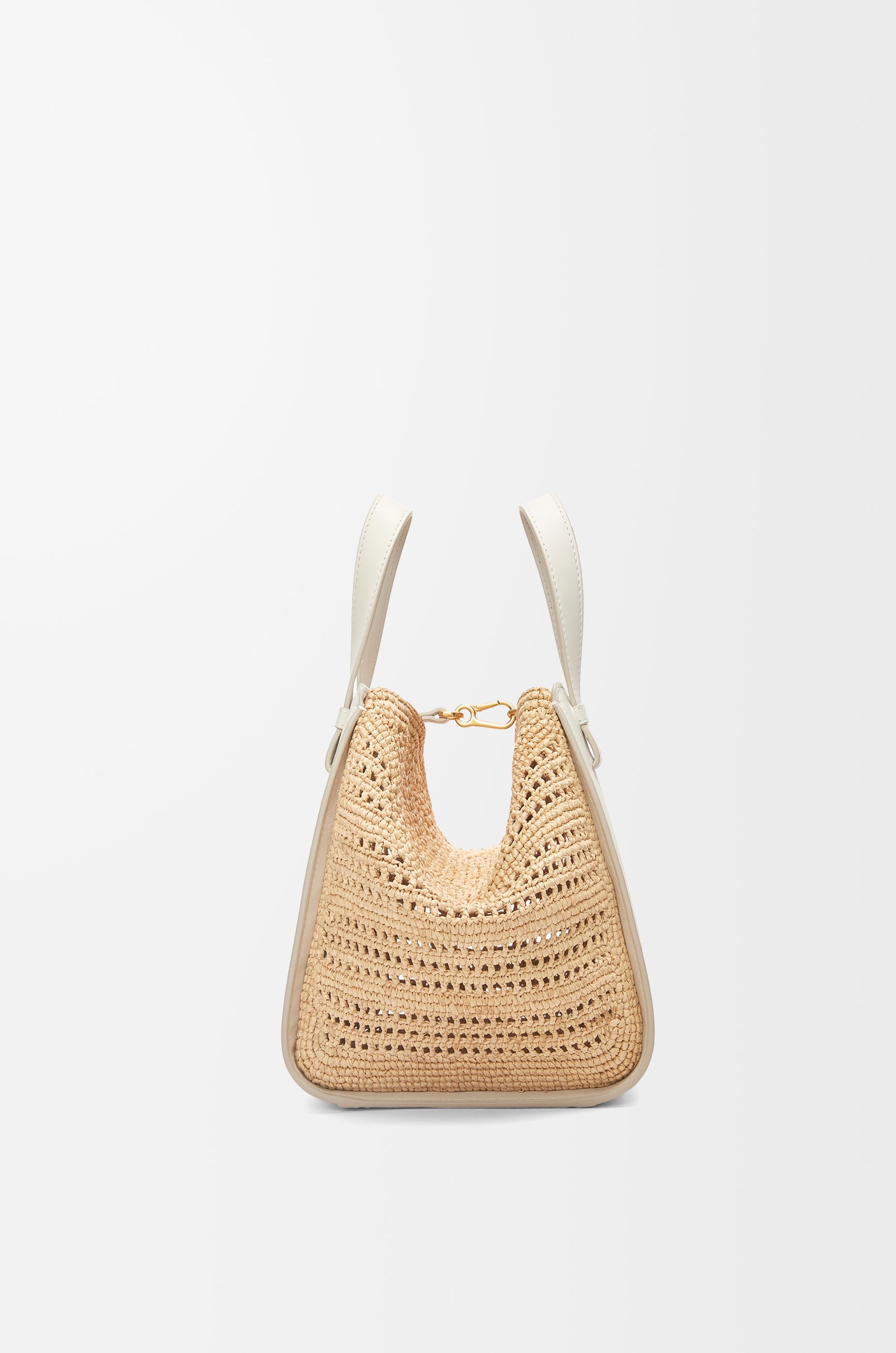 Compact Hammock bag in raffia and calfskin - 5