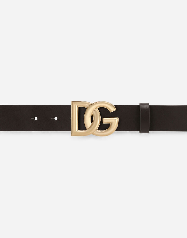 Lux leather belt with crossover DG logo buckle - 3