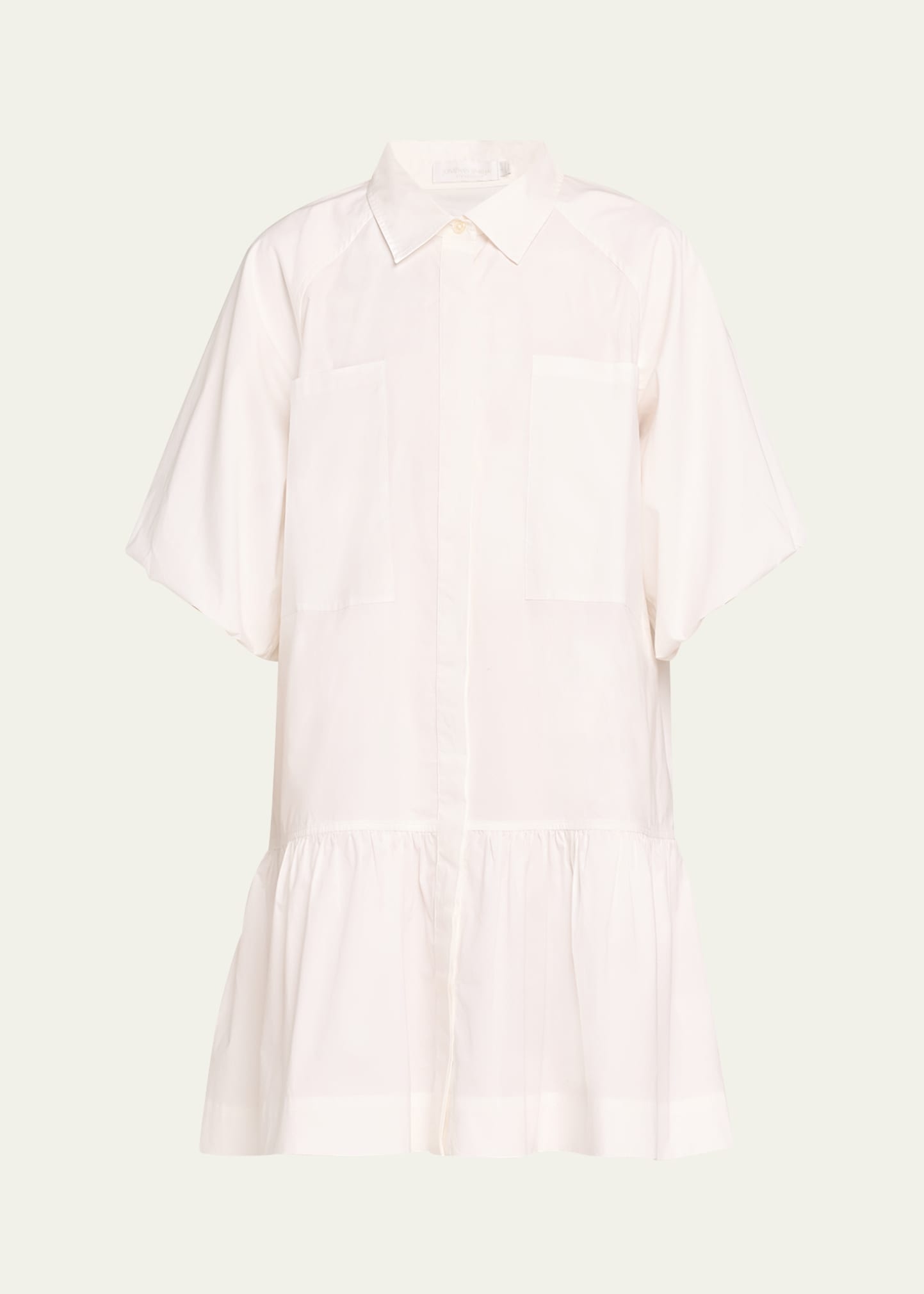 Crissy Puff-Sleeve Cotton Poplin Mini Shirtdress - 1